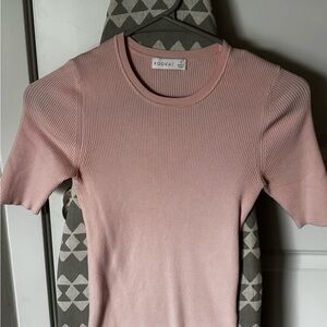 Kookai Blush Ribbed Knit Top